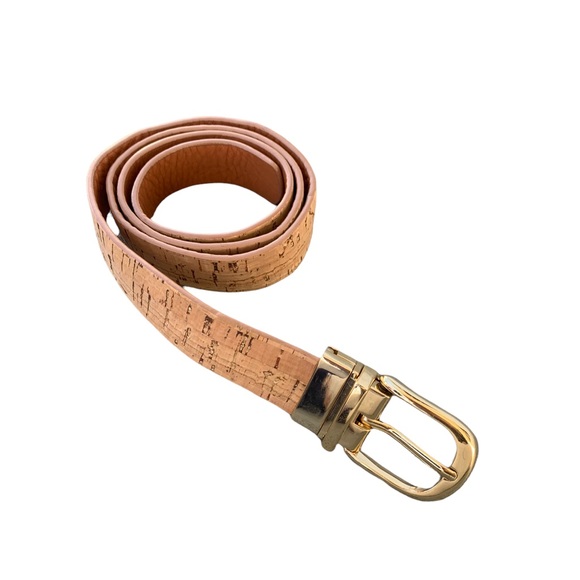 J. Crew Belt Reversible Cork Gold Fleck Gold Buckle Approximate Size Large